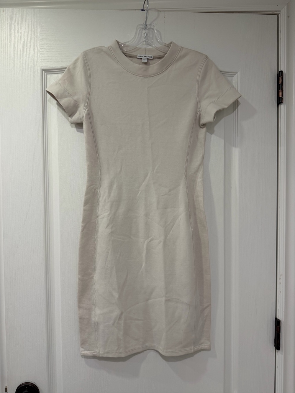 James Perse Cream Short Sleeve Mini Dress